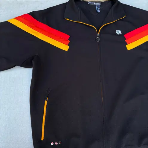 Rocawear Vintage Striped Black Red Track Zip Up Jacket
