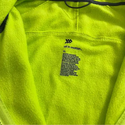 All In Motion  Full Zip Hoodie Sweatshirt Lime Green Size XL