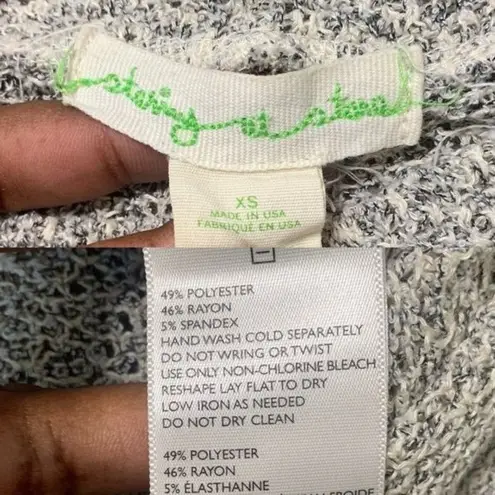 Staring At Stars Open Knit Dolman Sleeve Gray Crop Top Womens Size XS