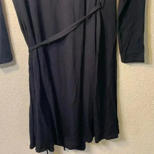 Boden black Long sleeve wrap dress sz 10 office business casual workwear comfy