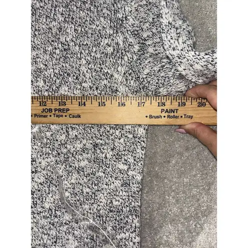 LL BEAN Sweater Womens S Blk White Marled Cotton Ragg Pullover Long Sleeve Crew