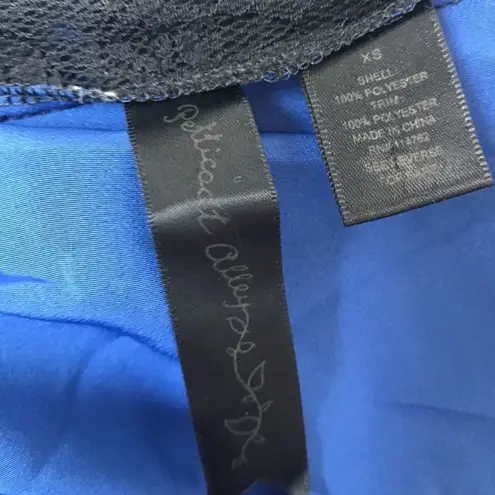 Petticoat Alley Top XS Dress Royal Blue Black Lace