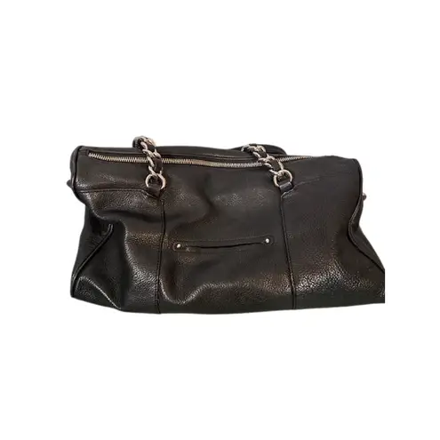 B Makowsky B. Makowsky Black Leather Zipper & Chain Detail Handbag Women