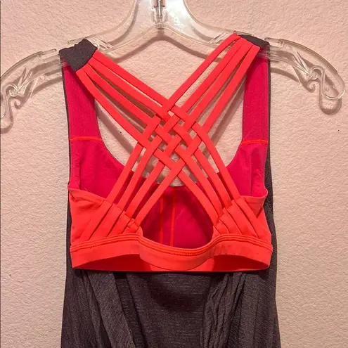 Lululemon  Free To Be Wild 2-in-1 Tank Top Black Cherry, Coral. Size 2