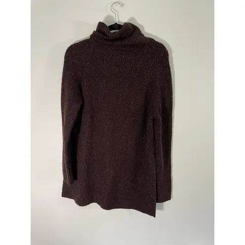 Sweaty Betty  Shakti Wool Blend‎ Cowl Neck Sweater Dark Plum Purple Oversized XS