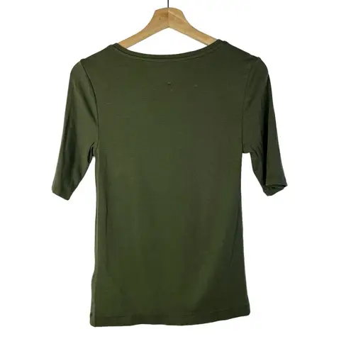 Amazon Essentials Olive Green Square Neck Short Sleeve Blouse M Size M