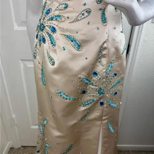 Tiffany Designs Vintage Prom Dress Floral Sequins And Beads #204