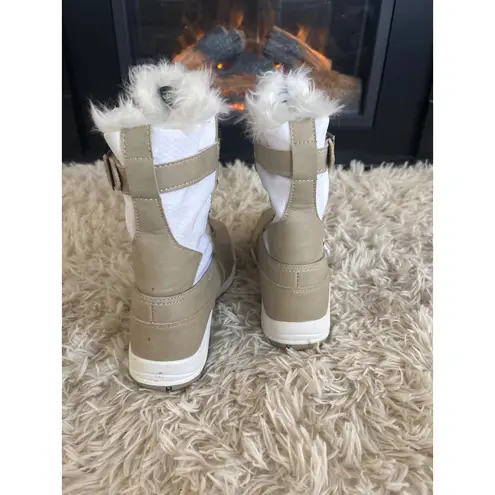 Womens Snow Boots Fur Lined Insulated Waterproof Winter Warm Sienna Size 6 Tan