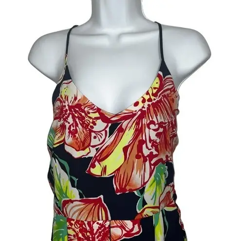 Pink Owl Bright Fit & Flare Floral Pleated Lined Racer Back Dress NWOT Large