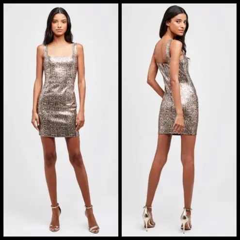 L'Agence ππ Auden Sequin Snake Print Mini Dress