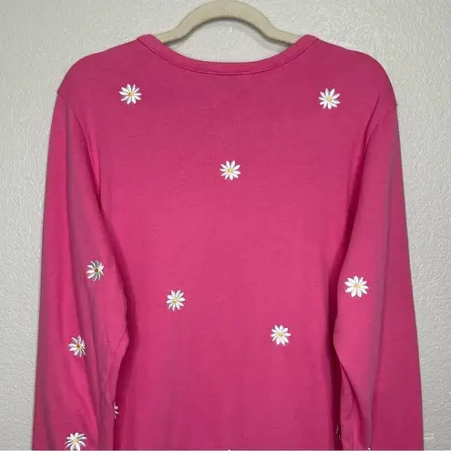 Quacker Factory  Pink Embroidered Floral Cardigan