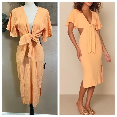 NWOT Lulus Summer Journey Light Orange Tie