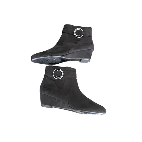 East 5th Black Zip-Up Memory foam Ankle Boots Booties size 6