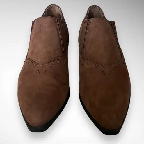 ELLEMENNO Rodeo Women's Brown Leather Western Style Ankle Boots Size 8 | EUC