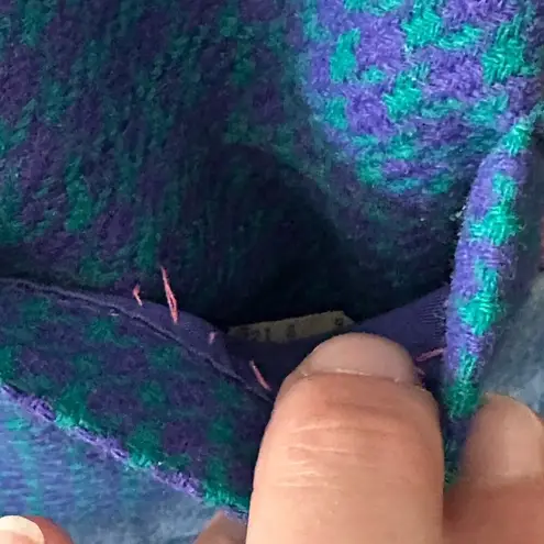 Pendleton Vintage Teal & Purple Houndstooth Wool Blazer