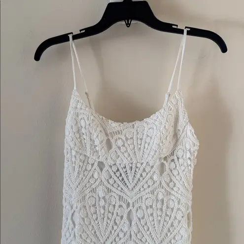 Bardot Andoni White Seashell Crochet Midi Dress, Size 4, $169