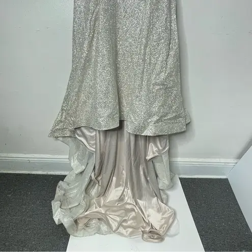 Abella by Allure Karina Size 16 Formal Wedding Reception Bridal Mermaid Gown Silver
