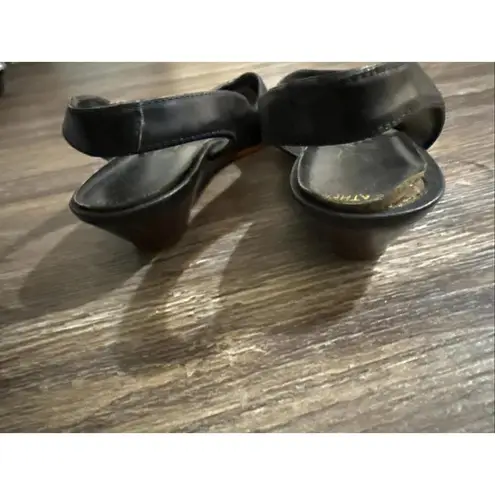 Fashion 10 Endicott Johnson Vintage Leather Pumps Wedge Classic Minimalist Black Size 5.5