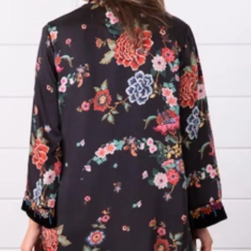 Johnny Was Velvet-Trim Floral Kimono/Jacket NWT (oversized)