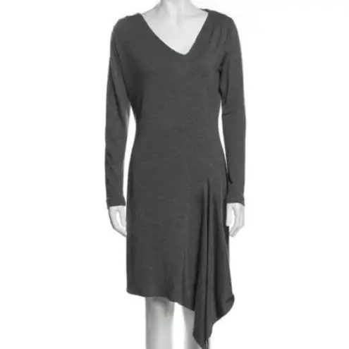 Veronica Beard Long Sleeve Asymmetrical Hem Dress in Dark Gray Size 6 Officewear
