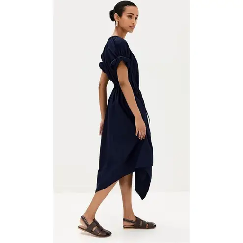 ALC Frank A.L.C. Odin Poplin Midi Asymmetric Cotton Dress Maritime Navy Blue Size 8 NWT