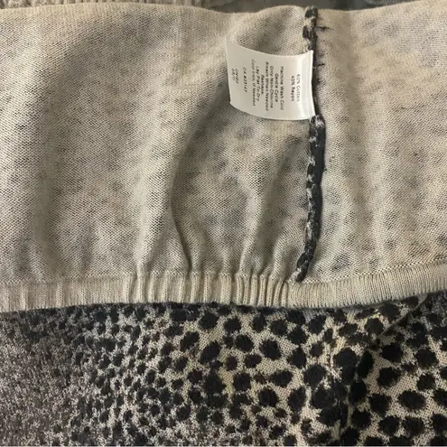 Talbots  black and brown Cheetah Print lightweight cap sleeve sweater Medium EUC