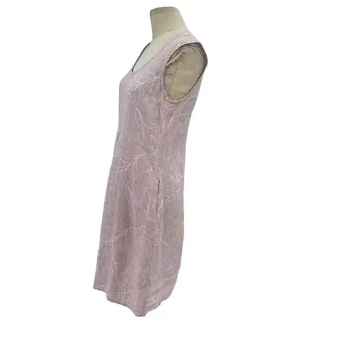 Flax Woodstock Dress Linen Lilac Lavender White Gingham Floral Size XS