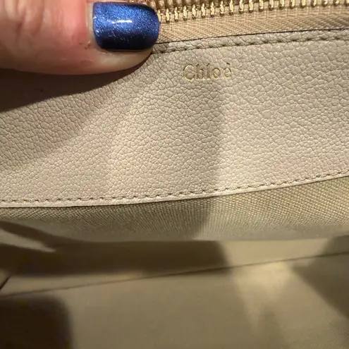 Chloé Tri Color Carey Leather Tote Bag in Cream, Pink, Black Gold Hardware