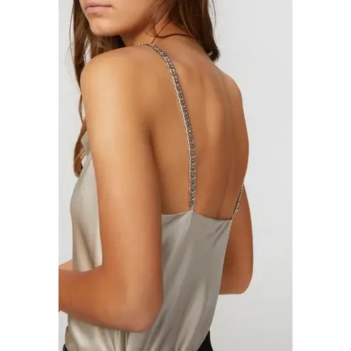 Cami NYC The Irina Silk Satin Chain Strap Camisole in Dove