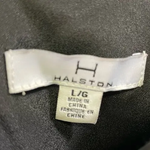 H by Halston Halston Black Dress Large High Low Poplin Spaghetti Strap Semi Formal Gown