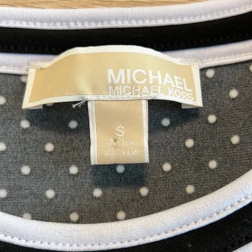 Michael Kors MICHAEL  Polka Dot Varsity LS Knit Dress, S