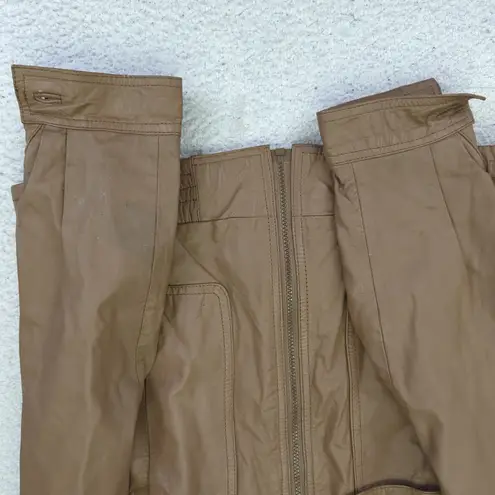 Schott Sportswear Genuine Leather Bomber Jacket Womens Size 40 Brown