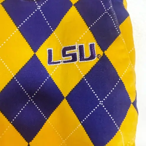 Bermuda Loudmouth LSU Tigers Argyle Women’s  Golf Shorts Sz 10 Purple Yellow Gold