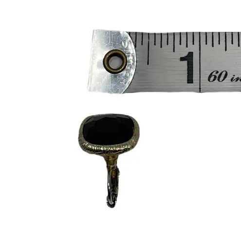 Monet Vintage Signed Pierced Gold Tone Black Facet Dangle Earrings Classy Retro