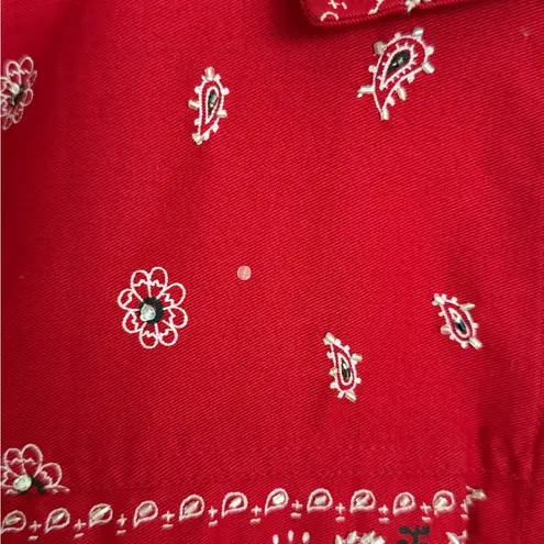 Vintage Handkerchief Red Paisley Western Button Down Shirt