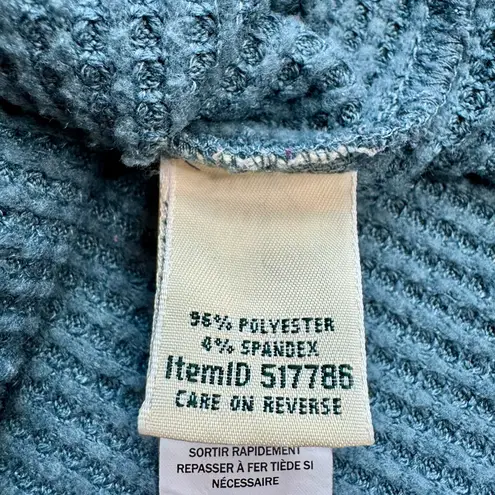 L.L. Bean Waffle Funnel Neck Ribbed Knit Sweater Blue Size XS