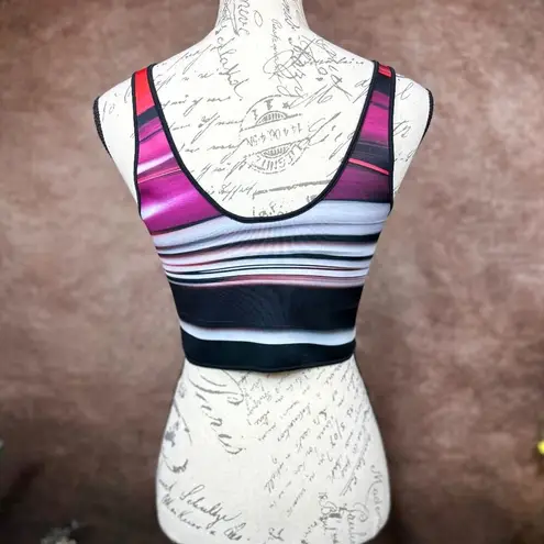 Clover Canyon Reversible Botanical Wave Crop Top Floral Striped M