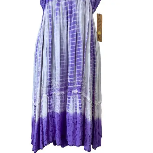 Raya Sun Crepe Crochet Bust Tie Dye Spaghetti Dress Cover Up