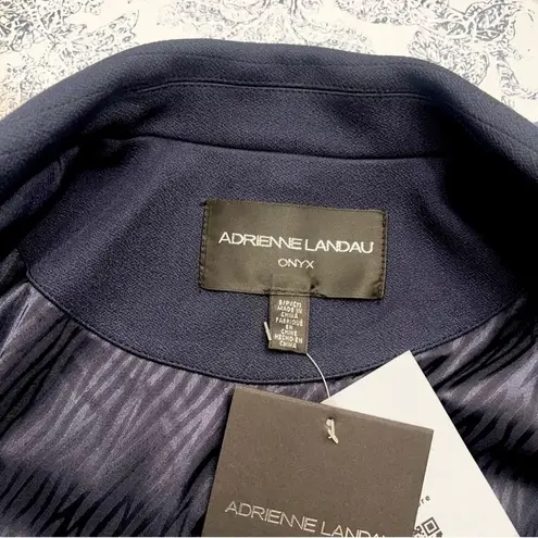 2 PC Adrienne Landau Onyx Women's Crop Blazer AND Onyx Pencil Slacks NWT Blue