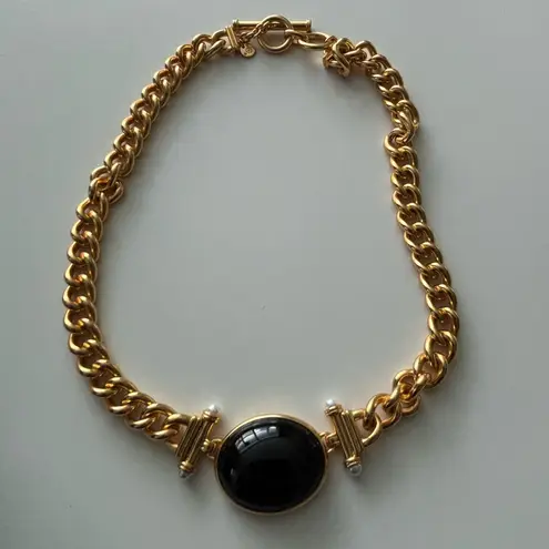 NWOT Julie Vos Gold Bracelet with Black Stone