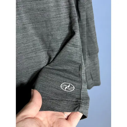 N.Y.L. Athletic Long Sleeve Workout Top Grey Thumb Hole Quality Fabric Comfort Gray