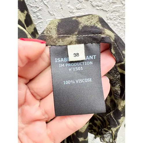 Isabel Marant Etoile Leopard Cameron Tank Skirt Set Black Womens Top US6 Skirt 8 Size M