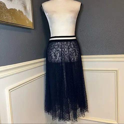 Loyd / Ford Palm Springs two layer mesh and silk skirt Blue Size 4