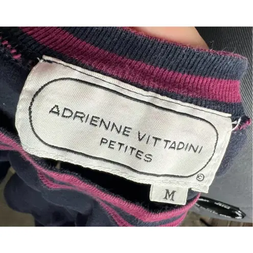 Pretty Good top striped collar 3/4 length sleeve charcoal maroon