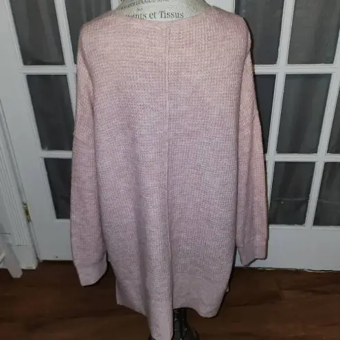 Free People Intimately  Womens Pink Wool Blend Oversized‎ V Neck Sweater XS Small