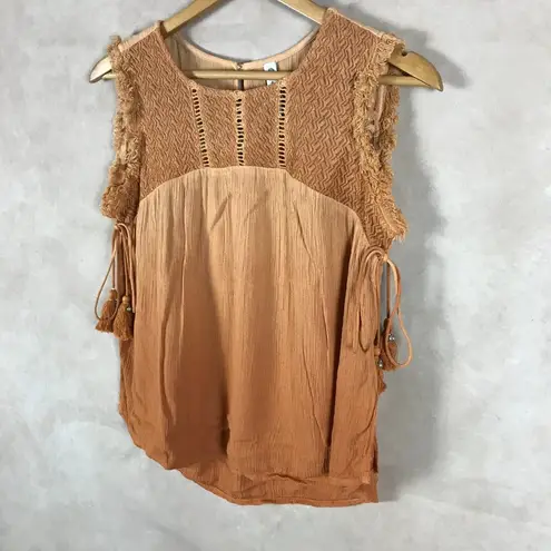 American Rag  Dip Dye Boho Fringe Top NEW XS