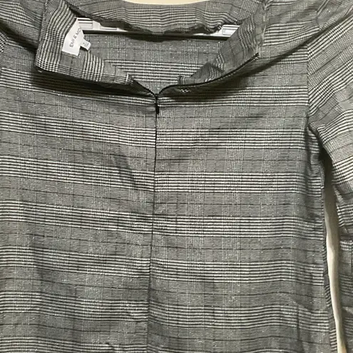 Emma & Michele Black White Houndstooth Print Ruffle Cuff Workwear Dress Size 10