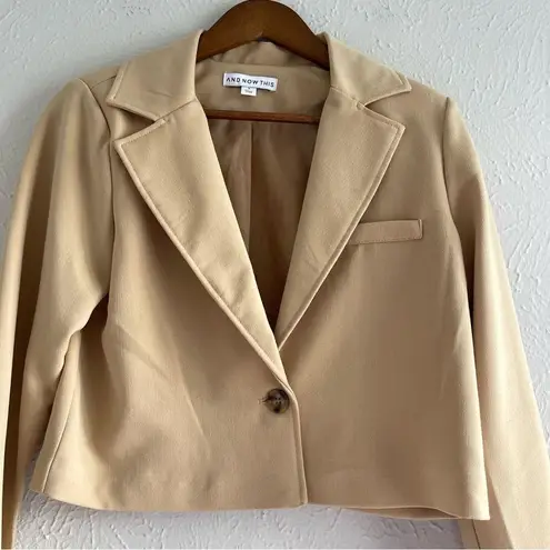 And Now This Women's Cropped Single Button Notched Collar Blazer Size S
