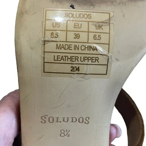 Soludos Ines Suede Open Toe Block Heel Sandals Walnut Brown Size 8.5