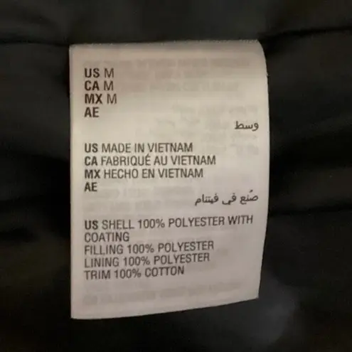 Charter Club Navy Corduroy Trim Snap Buttons Quilted Puffer Coat Jacket Sz M